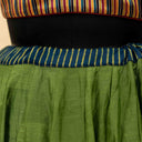 Green Chanderi Chaniya with Ajrakh & Dabu Print Border | 8 Metre