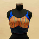 Blue Mashru Sleeveless Blouse | Craftroots