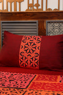 Multi Black Patch Applique Cotton Bedsheet Set | Craftroots