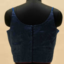 Blue Mashru Sleeveless Blouse | Craftroots