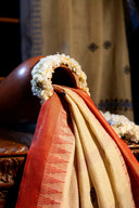 Craftroots Handcrafted Cotton Aari Work Dupatta with Tassels | 2.5 Meter Traditional Women's Dupatta | Ethnic Handmade Dupatta