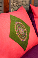 Multi Peach Aari & Hand Work 9 Block Cotton Bedsheet Set | Craftroots