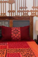 Multi Black Patch Applique Cotton Bedsheet Set | Craftroots