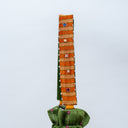 Green Mashru Potli with Orange Stripe | Bead & Brass Tikki Handwork | Gramshree