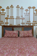 Lavender Hand Block Print Cotton Bedsheet | Craftroots