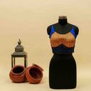 Blue Mashru Sleeveless Blouse | Craftroots