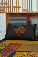 Multi Maroon Patch Applique Bedsheet Set