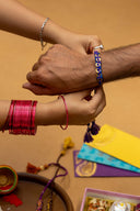 Blue Karigari Ikat Handmade Rakhi with Handwoven Ikat Fabric