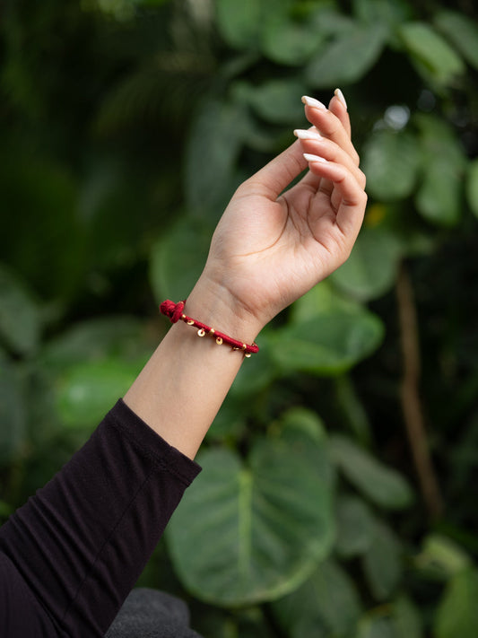 Maroon Brass Tikki Bracelet