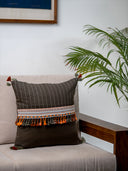 HandWoven Bhujodi Cushion Cover With Miri Tassels