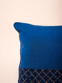 Shades of Blue Cotton Hand-Woven Cushion Cover