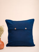 Shades of Blue Cotton Hand-Woven Cushion Cover