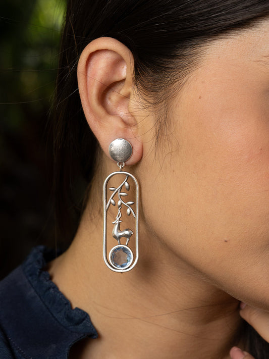Deer Blue Stone Earring