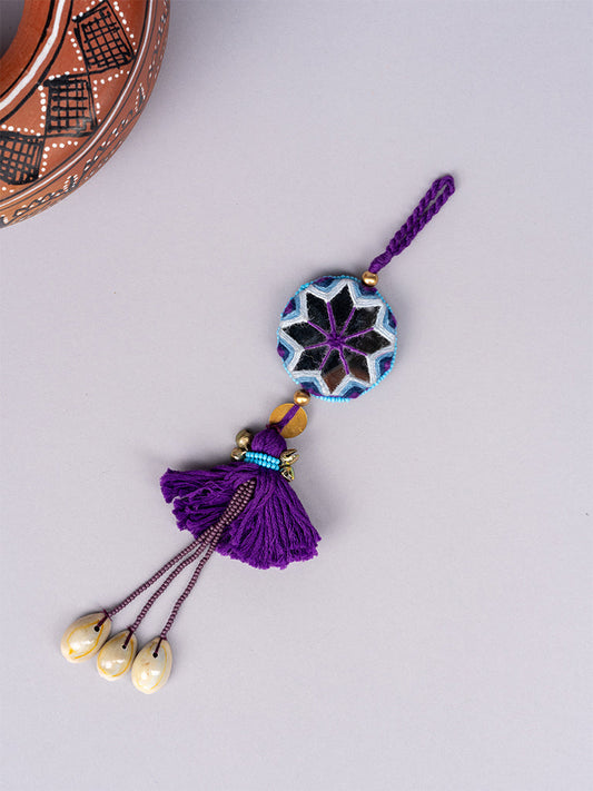 Purple Mirror Hanging Beads Tassels
