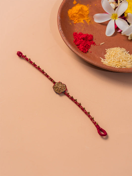 Zardosi Maroon Bracelet Rakhi