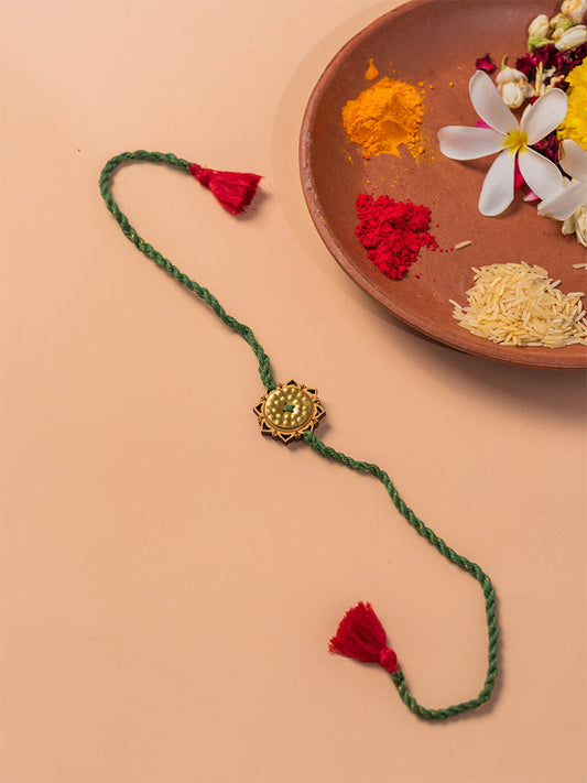 Mandala  Brass Floral Rakhi