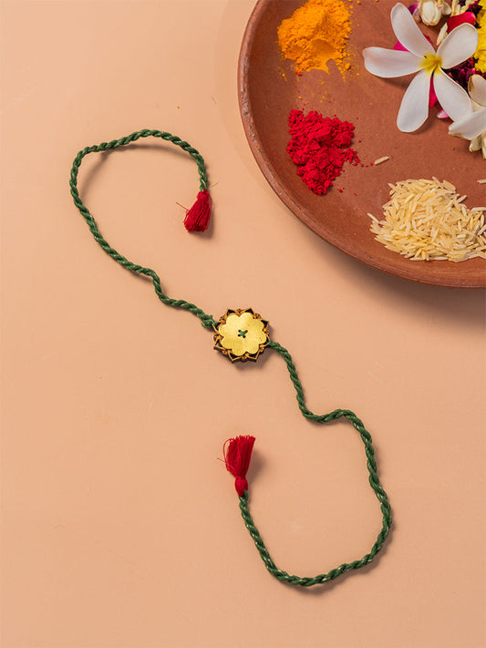 Floral Brass Rakhi
