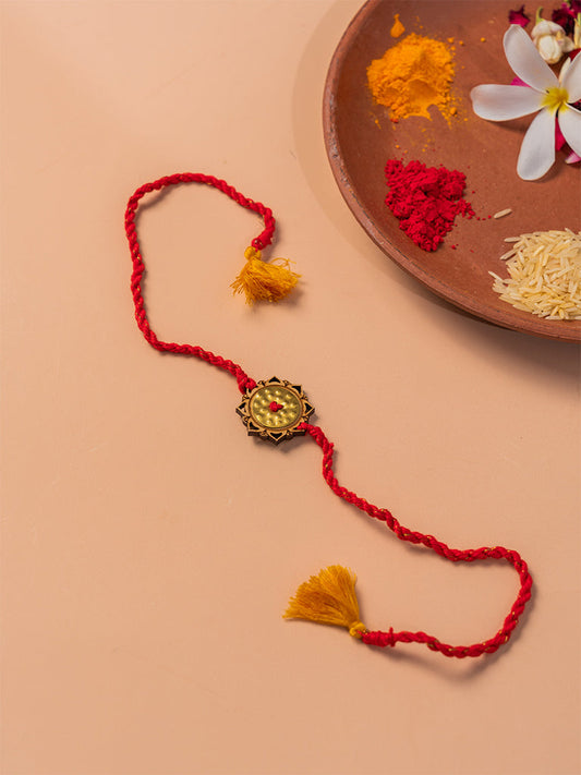 Mandala Circular  Brass Rakhi