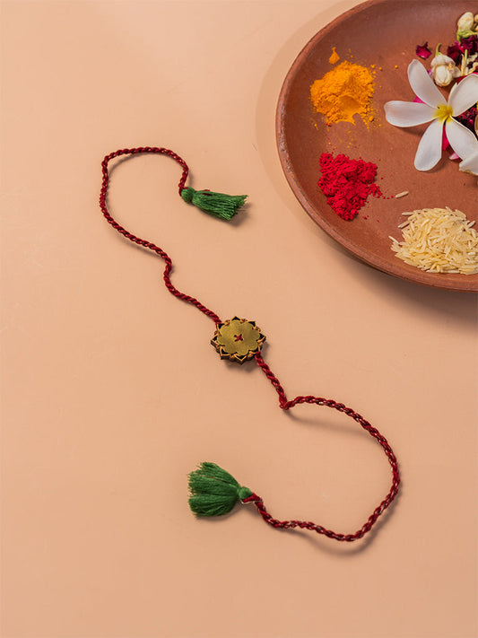 Wooden Brass Rakhi