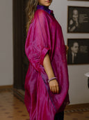 Chanderi Mirror work Kaftan