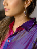 Chanderi Mirror work Kaftan