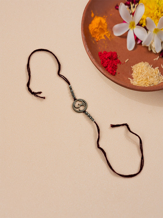 Om Oxidised Metal Rakhi