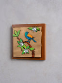 Blue Bird With Flower Wall Frame