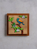 Blue Bird With Flower Wall Frame