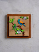 Blue Bird With Flower Wall Frame
