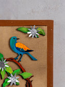 Blue Bird With Flower Wall Frame