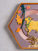 Pichwai Golden Cow Wall Frame