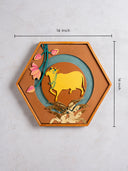 Pichwai Golden Cow Wall Frame