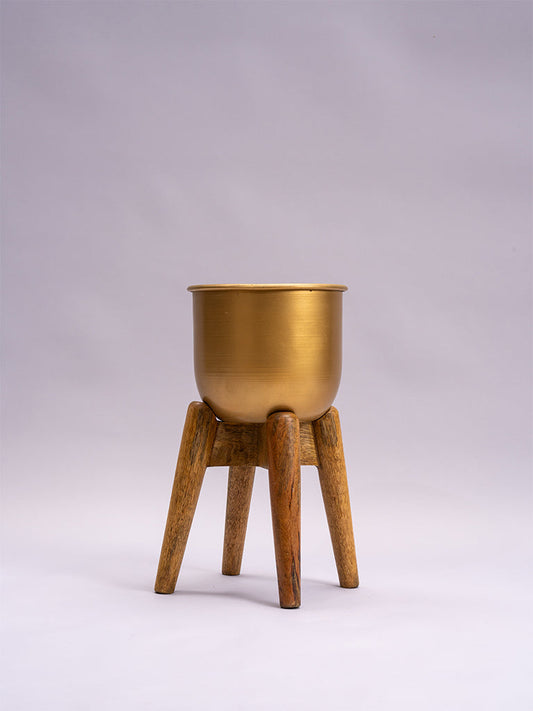 Golden Powder Coated Aluminium Planter
