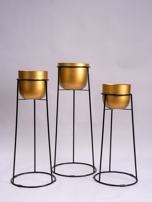 Golden Powder Coated Aluminium Planters