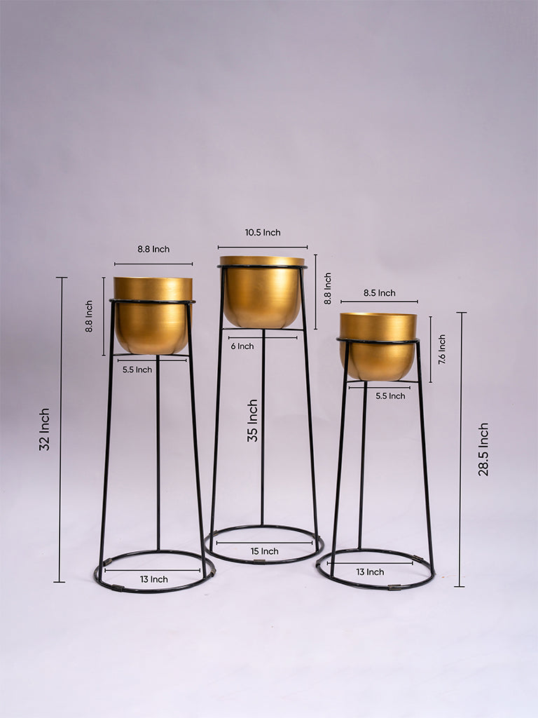 Golden Powder Coated Aluminium Planters
