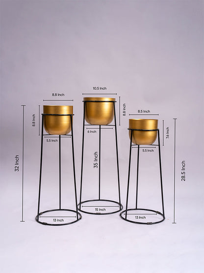 Golden Powder Coated Aluminium Planters