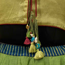 Olive & Teal Mashru Blouse with Tikki Work & Blanket Stitch | Craftroots